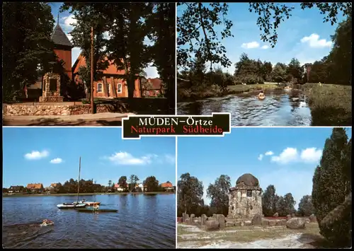 Müden (Örtze)-Faßberg Mehrbild-AK mit 4 Ansichten, Naturpark Südheide 1996