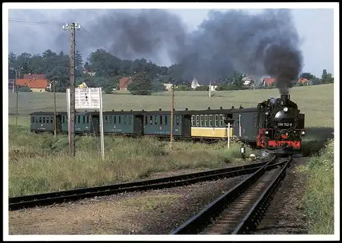 Schmalspurbahn Radebeul Ost-Radeburg Einfahrt Bahnhof Friedewald 1997