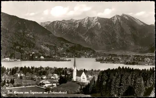 Ansichtskarte Bad Wiessee Panorama-Ansicht, Tegernsee mit Bodenschneid 1960