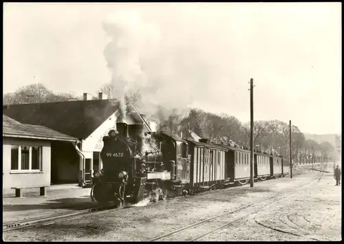 Schmalspurbahn Putbus-Göhren Einfahrt Personenzug Bahnhof Binz-Ost 1977