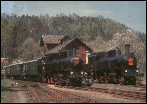 Eisenbahn Zug Lokomotive Motiv-AK 423.094 a 423.009 v Ledečku 1998