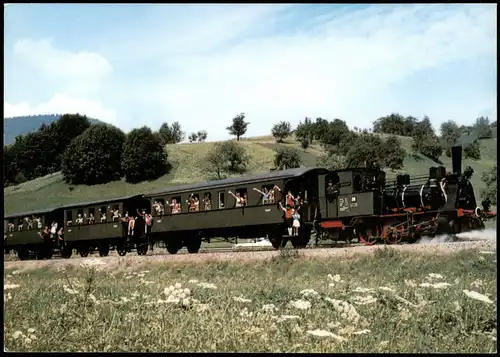 Eisenbahn Lokomotive Lok 28 historischem Dampfzug der SWEG Achertalbahn 1989