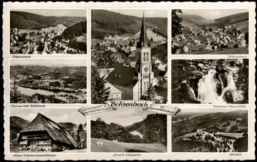Vöhrenbach Mehrbildkarte mit 8 Orts- und Stadtteilansichten 1960