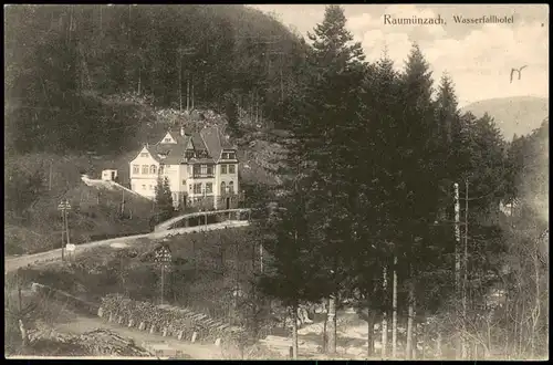 Ansichtskarte Raumünzach-Forbach (Baden) Wasserfallhotel 1909
