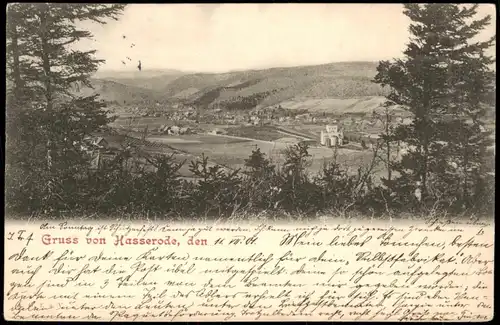 Ansichtskarte Hasserode-Wernigerode Blick auf die Stadt 1901