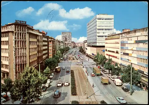 Düsseldorf Berliner Allee, Geschäftsstraße, Auto Verkehr 1972