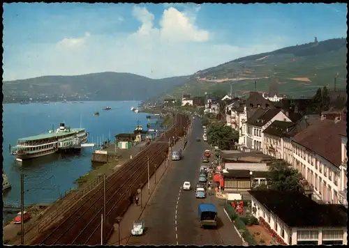 Ansichtskarte Rüdesheim (Rhein) Panorama-Ansicht mit Niederwalddenkmal 1966