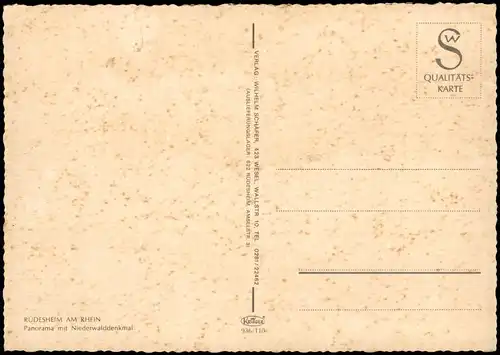Ansichtskarte Rüdesheim (Rhein) Panorama-Ansicht mit Niederwalddenkmal 1966