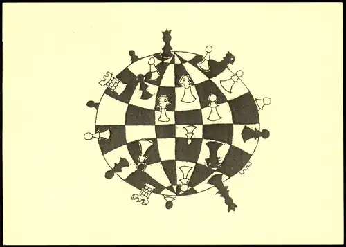 Ansichtskarte  Schach-Spiel Chess-Game Motivkarte Schachbrett-Kugel 2005