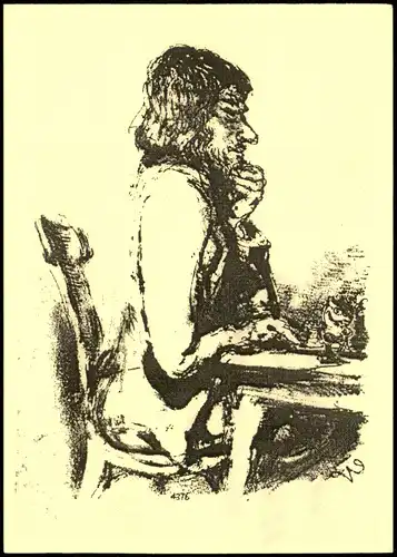 Ansichtskarte  Schach-Spiel Chess-Game Motivkarte Grübelnder Spieler 2003