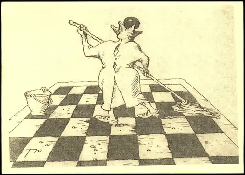 Ansichtskarte  Schach-Spiel Chess-Game Motivkarte Reinigung Schachbrett 2005