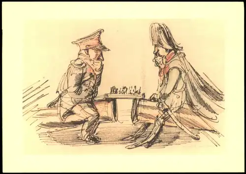 Ansichtskarte  Schach-Spiel Chess-Game Schachbrett Spieler auf Kanonen 2006