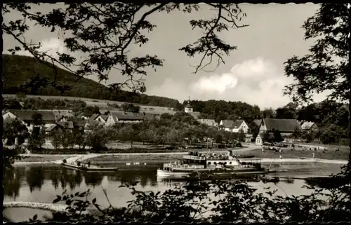 Wehrden Weser-Beverungen Sommerfrische Weserbergland Weser Schiff   1960