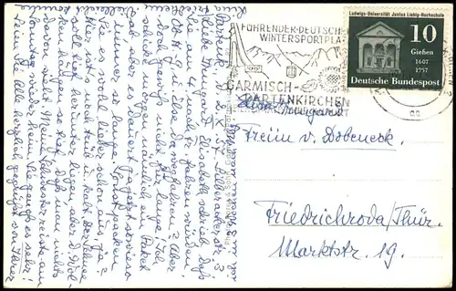 Ansichtskarte Garmisch-Partenkirchen Umland-Ansicht mit Alpspitze 1957