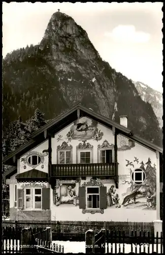 Ansichtskarte Oberammergau Partie am Rotkäppchenhaus 1960