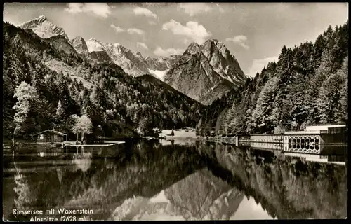 Garmisch-Partenkirchen Risser-See Riessersee, Berg-Panorama 1961