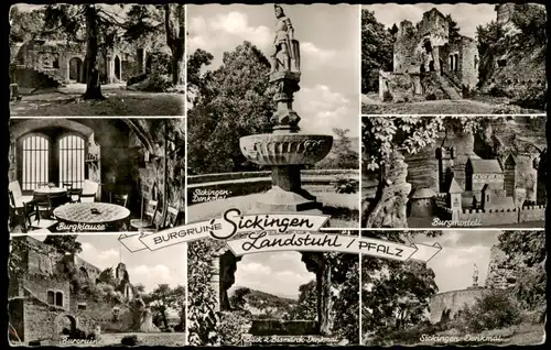 Landstuhl Burgruine Sickingen (bei Landstuhl) Pfalz Mehrbildkarte 1956