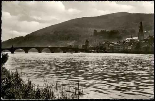 Ansichtskarte Heidelberg Panorama-Ansicht, Morgenstimmung am Neckar 1962