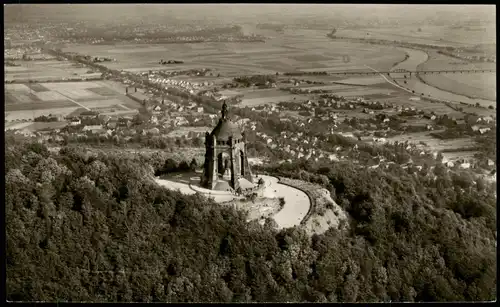 Porta Westfalica Luftbild Kaiser-Wilhelm-Denkmal auf dem Wittekindberg 1966