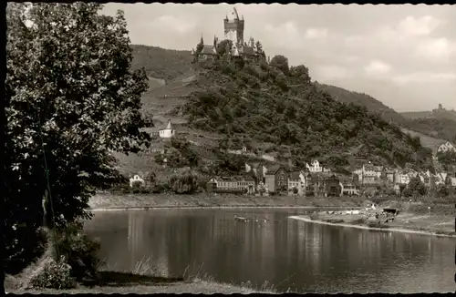 Ansichtskarte Cochem Kochem Panorama-Ansicht Mosel Partie mit Burg 1954