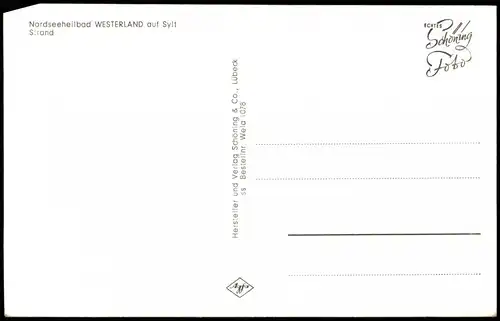 Ansichtskarte Westerland-Sylt Strand Nordseeheilbad auf Sylt 1960
