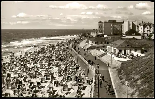 Westerland-Sylt Strand mit Promenade Nordseeheilbad auf Sylt 1960