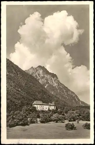 Ansichtskarte Piding Schloss Staufeneck mit Hochstaufen 1959   gelaufen mit Stempel PIDING