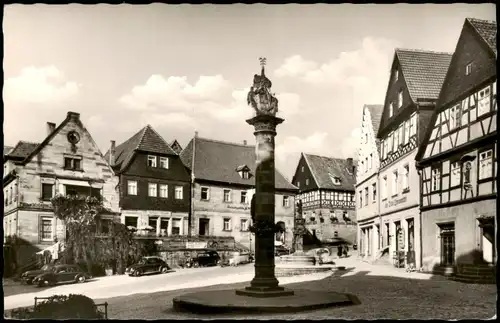 Ansichtskarte Kronach Stadtpartie, Säule, VW Käfer 1962