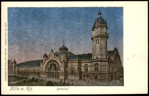 Ansichtskarte Köln Hauptbahnhof, Lunakarte 1911
