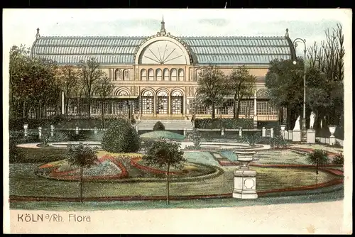 Ansichtskarte Köln Flora - Botanischer Garten, Künstlerkarte 1908