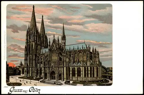 Ansichtskarte Litho AK Köln Kölner Dom, Gruss aus... Morgenstimmung 1906