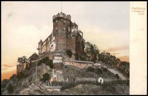 Ansichtskarte Braubach Marksburg - colorierte AK 1909