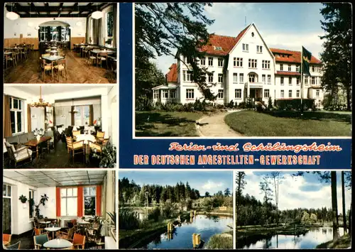 Ansichtskarte Walsrode DAG-Ferien- u. Schulungsheim mit Innenansichten 1970