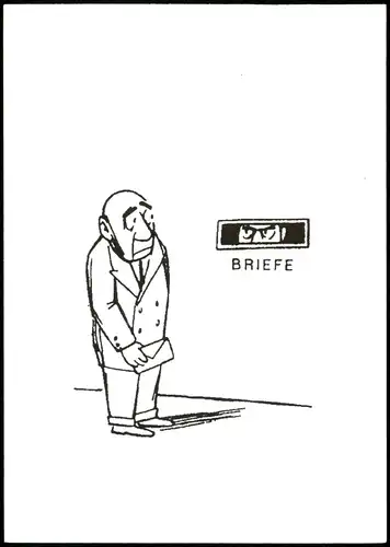 Ansichtskarte  Scherzkarte Mann Brief.. benutzt als Fernschach Karte 2002