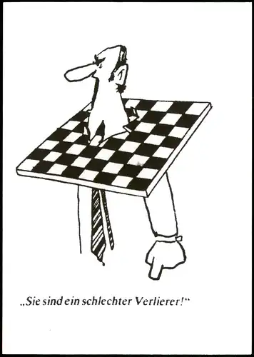 Schach Spiel Fernschach beschrieben Scherzkarte Sie s schlechte Verlierer 2002