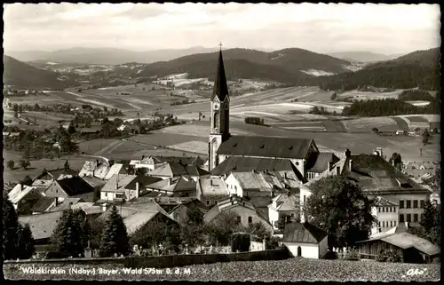Ansichtskarte Waldkirchen Ortsansicht; Ort in Niederbayern, Bayer. Wald 1970