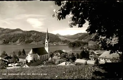 Ansichtskarte Schliersee Panorama Blick vom Weinberg aus 1970