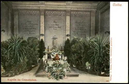 Ansichtskarte Gotha Kapelle im Crematorium. 1909