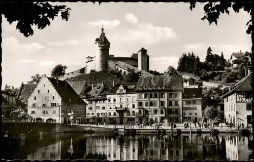 Ansichtskarte Schaffhausen Schaffhausen Munot Stadtteilansicht 1957