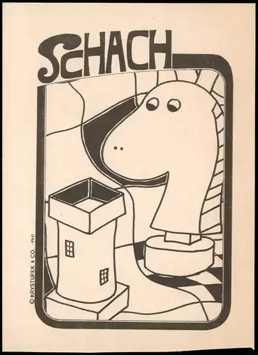 Ansichtskarte  EUROPA-ROCHADE Künstler-Werbekarte Schach-Spiel 1984