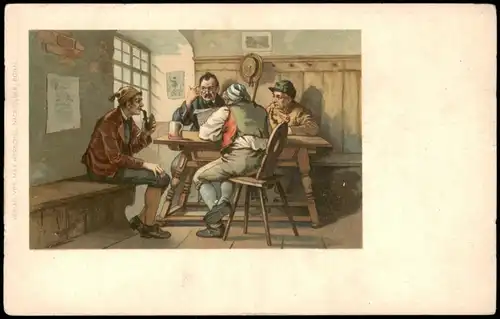 Ansichtskarte  Menschen / Soziales Leben - Männer am Stammtisch 1911