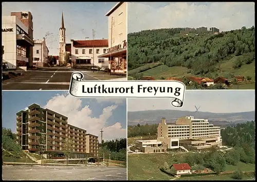 Ansichtskarte Freyung Mehrbildkarte mit 4 Ortsansichten 1975