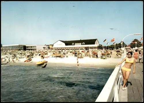 Grömitz (Holstein) Strand Ostsee Strandleben Seebrücke Strandhalle 1971