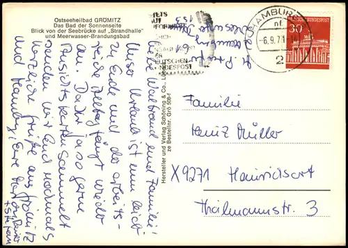 Grömitz (Holstein) Strand Ostsee Strandleben Seebrücke Strandhalle 1971