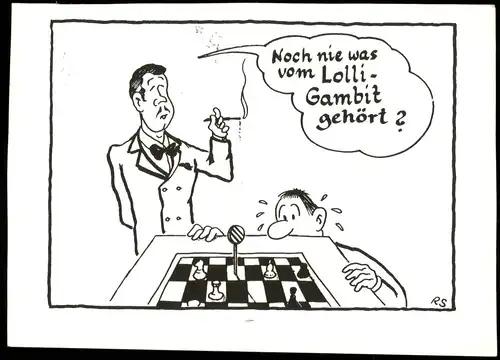 Ansichtskarte  Schach Chess Spiel Humorkarte mit "Lolli-Gambit" 1998