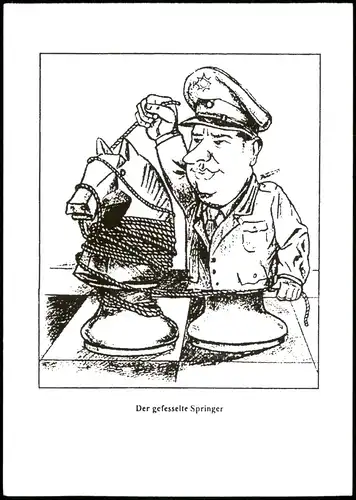Ansichtskarte  Schach Chess Spiel "Der Gefesselte Springer" (Polizist) 2003