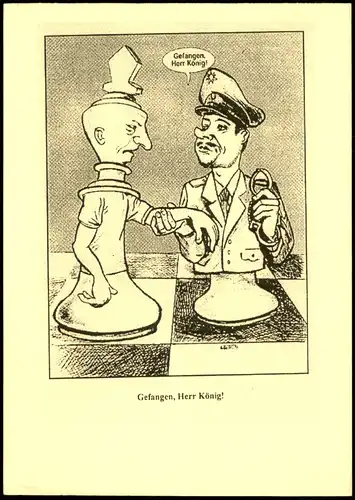 Ansichtskarte  Schach Chess Spiel Illustration Gefangen, Herr König! 2003