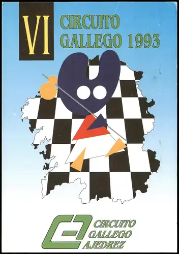Ansichtskarte  Motivkarte VI CIRCUITO GALLEGO Schach Chess Spiel 1993