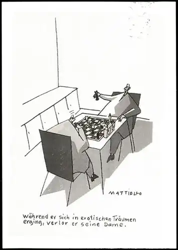 Schach Chess Spiel Illustration "erotische Träume....Verlust der Dame" 2010