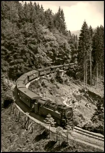 Ansichtskarte  Eisenbahn Motiv-AK Dampflokomotive Harzquerbahn Harzbahn 1975